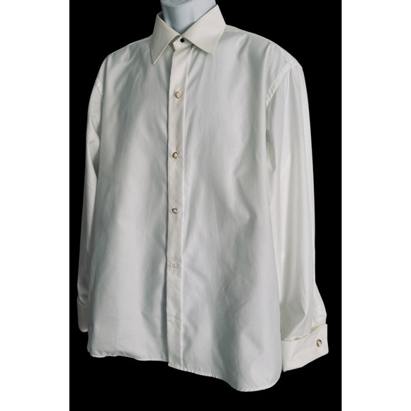 Eton Men's White Dress Shirt 16.5 French Cuff Classic Fit Tuxedo Formal Business - Picture 1 of 6
